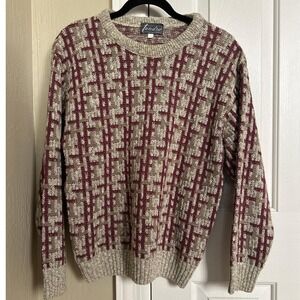 Vintage 90s Tundra Canada 3D Knit Sweater | Coogi‎ Style Multicolor Abstract M